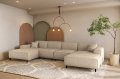 LUGA U HILLS Ecksofa in U-Form – große Wohnlandschaft mit PET-FRIENDLY Stoff ARTICO, freistehend - Beige