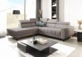 PORTO Ecksofa 255 × 225 cm mit Schlaffunktion, Bettkasten, verstellbaren Kopfstützen