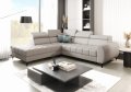 PORTO Ecksofa 255 × 225 cm mit Schlaffunktion, Bettkasten, verstellbaren Kopfstützen