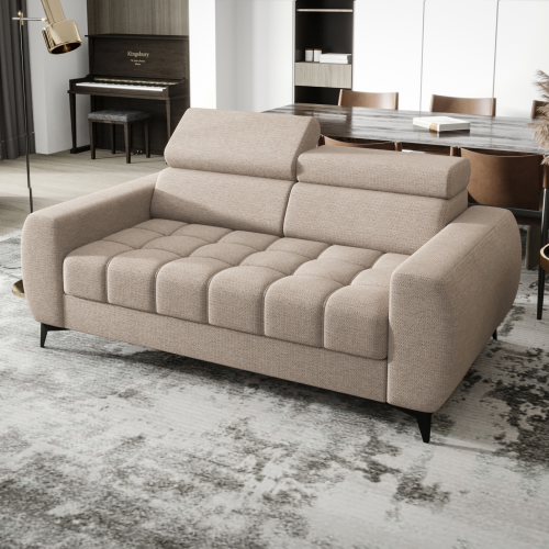 Porto II Sofa – moderne Eckcouch mit verstellbaren Kopfstützen, T35 & HR Schaum, Mikrofaserstoff Crown 2 - Beige.png