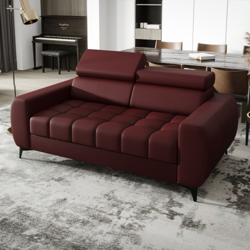 Porto II Sofa – moderne Eckcouch mit verstellbaren Kopfstützen, T35 & HR Schaum, Echtleder - Burgund.png