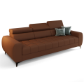 PORTO III 260 cm – Design-Sofa mit verstellbaren Kopfstützen, HR-Schaum, Wellenfedern - Echtleder K- 31- Kognak, Braun.png