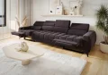 PORTO IV RELAX Ecksofa 331 cm – Elektrische Relaxfunktion, verstellbare Kopfstützen, Velours Terra