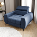 PORTO Sessel 110 cm – Gepolsterter Sessel mit verstellbaren Kopfstützen, freistehend im modernen Stil - Stoff Terra 73, Dunkelblau .png