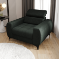PORTO Sessel 110 cm – Gepolsterter Sessel mit verstellbaren Kopfstützen, freistehend im modernen Stil - Stoff Moly 37, Grün.png
