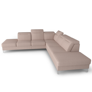 OSLO MAX 295x295 cm Ecksofa mit Schlaffunktion und verstellbaren Kopfstützen - Stoff Gemma 04, Hellbeige 
