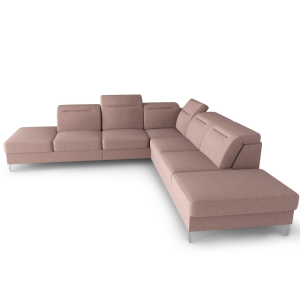 OSLO MAX 295x295 cm Ecksofa mit Schlaffunktion und verstellbaren Kopfstützen - Stoff Gemma 61, Altrosa