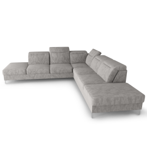 OSLO MAX 295x295 cm Ecksofa mit Schlaffunktion und verstellbaren Kopfstützen - Stoff Terra 88, Hellgrau