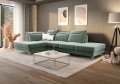 OSLO MINI Ecksofa 295x180 cm mit Schlaffunktion und Bettkasten - Stoff Terra 72, Türkis