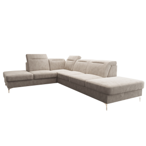 Oslo Ecksofa 295×220 - Elegantes, komfortables Sofa mit Schlaffunktion - Stoff Terra 13, Beige