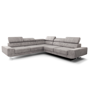 Milano Max Ecksofa 270x270 cm – Modernes Ecksofa mit verstellbaren Kopfstützen, Terra 88 - Grau 
