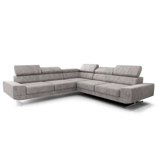 Milano Max Ecksofa 270x270 cm – Modernes Ecksofa mit verstellbaren Kopfstützen, Terra 88 - Grau.png