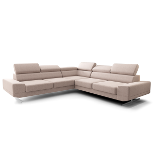 Milano Max Ecksofa 270x270 cm – Modernes Ecksofa mit verstellbaren Kopfstützen, Gemma 04 - Hellbeige