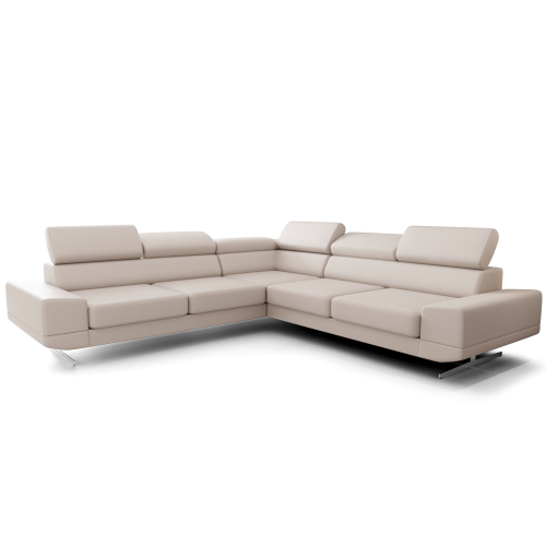 Milano Max Ecksofa 270x270 cm – Modernes Ecksofa mit verstellbaren Kopfstützen, Echtleder L-1 - Weiß.png