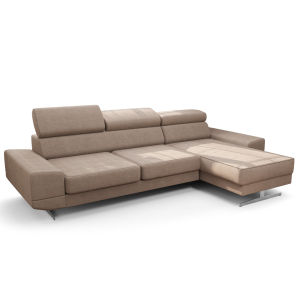 Milano Mini Ecksofa 270 cm – HR-Schaum, Wellenfedern & hohe Füße 16 cm, Moly 11 - Beige