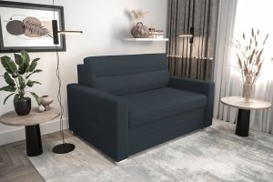 Ledersofa ARTE I Leder Couch mit Schlaffunktion 140 cm - Dunkelgrau 