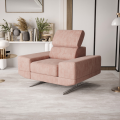 Milano Sessel 125 cm – Moderner Sessel mit verstellbarer Kopfstütze und T35+HR Schaum, Stoff Terra 61 - Rosa.png