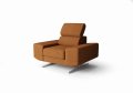 Milano Sessel 125 cm – Moderner Sessel mit verstellbarer Kopfstütze und T35+HR Schaum, Stoff Moly
