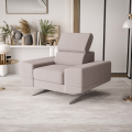 Milano Sessel 125 cm – Moderner Sessel mit verstellbarer Kopfstütze und T35+HR Schaum, Stoff Gemma 80 - Hellgrau.png