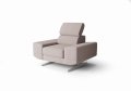 Milano Sessel 125 cm – Moderner Sessel mit verstellbarer Kopfstütze und T35+HR Schaum, Stoff Gemma