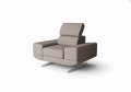 Milano Sessel 125 cm – Moderner Sessel mit verstellbarer Kopfstütze und T35+HR Schaum, Echtleder