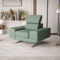 Milano Sessel 125 cm – Moderner Sessel mit verstellbarer Kopfstütze und T35+HR Schaum, Echtleder U-53 - Blau.png