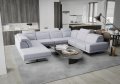 Fiore Max I Ecksofa 350x265 cm – Modernes XXL Ecksofa mit verstellbaren Kopfstützen, Stoff Aragon