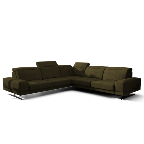 Ecksofa Fiore Max 265x265 cm mit T35 Schaum & Wellenfederung – modernes Ecksofa mit verstellbaren Kopfstützen, Moly 38 - Olivgrün.png