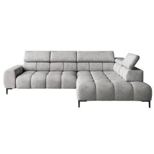 Ecksofa PLAZA L mit Relaxfunktion und Sitztiefenverstellung Elektrisch Grau (Cloud 83)