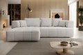 Ecksofa Albio S mit Schlaffunktion und elektrischer Sitztiefenverstellung, 288 × 188 cm – Stoff Eden 02, Pearl Beige
