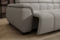 Ecksofa ALVIN L mit elektrischer Sitztiefenverstellung und Relax-Kopfstützen - Cremona 04, Hellgrau