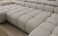 Ecksofa ALVIN XL mit elektrischer Sitztiefenverstellung und Relax-Kopfstützen - Cremona 04, Hellgrau
