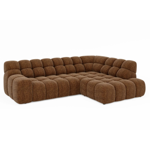Campile L Ecksofa – Designer Eckcouch mit elektrischer Sitztiefenverstellung, modernes Sofa mit Steppung, 287 × 202 cm - Stoff Dress Me 10, Warmes Braun.png
