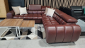 Ecksofa ASPEN MAX 260×260 cm – Ledersofa mit verstellbaren Kopfstützen, Schlaffunktion & Bettkasten - Rechts, Echtleder F-5, Braun