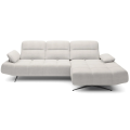 FALCAO S Ecksofa mit Relaxfunktion – elektrische Fußstütze & verstellbare Rückenlehne, Stoff Aurora 02 - Pearl, Creme
