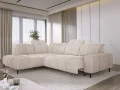 Giovanni L Ecksofa mit elektrischer Sitztiefenverstellung & Relaxfunktion, modernes Komfortsofa - Hellbeige