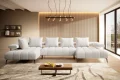 MAGNETIC XL Ecksofa mit Schlaffunktion & elektrischer Sitztiefenverstellung – modernes Design & Komfort, Stoff Anthology 01 - Creme