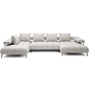 MAGNETIC XL Ecksofa mit Schlaffunktion & elektrischer Sitztiefenverstellung – modernes Design & Komfort, Stoff Anthology 01 - Creme 
