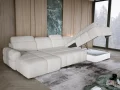 MATEO XL – Ecksofa mit Schlaffunktion und Relax, Aufbewahrungsbox, verstellbare Kopfstützen, Stoff Artico - Nata, Creme