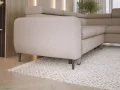 RAYO L – funktionales Ecksofa mit Delfin-Schlaffunktion, geräumigem Bettkasten und verstellbaren Kopfstützen - Beige