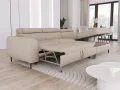 RAYO S – funktionales Ecksofa mit Delfin-Schlaffunktion, geräumigem Bettkasten und verstellbaren Kopfstützen