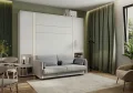 Wandklappbett mit Sofa grau