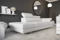 Ledersofa GALAXY II CHAISELONGUE Leder Couch verstellbare Kopfstützen 235 cm - Weiß