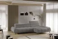 Ecksofa MAVEL S Elegant mit elektrischer Sitztiefenverstellung – Stoff Bubble 07, Grau
