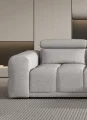 Ecksofa Panama S mit elektrischer Sitztiefenverstellung und verstellbaren Kopfstützen - Stoff Kansas