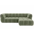 Ecksofa PHANTOM mit elektrischer Sitztiefenverstellung und exklusiver Steppung - Stoff Dress Me 26, Olivgrün.png