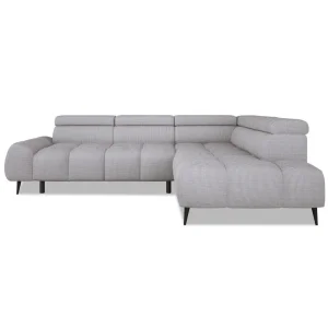 Ecksofa SANTO L – Modernes Design mit elektrischer Sitztiefenverstellung, verstellbaren Kopfstützen und Relax-Funktion - Stoff Artico 20 