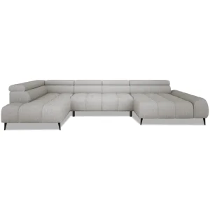 Ecksofa SANTO XL mit elektrischer Sitztiefenverstellung & verstellbaren Kopfstützen – Stoff Artico 