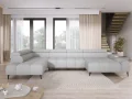 Ecksofa SANTO XL mit elektrischer Sitztiefenverstellung & verstellbaren Kopfstützen – Stoff Artico