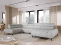Ecksofa SANTO XL mit elektrischer Sitztiefenverstellung & verstellbaren Kopfstützen – Stoff Artico